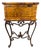 Vintage Tessellated Burl Wood Table on Wrought Iron Base For Sale