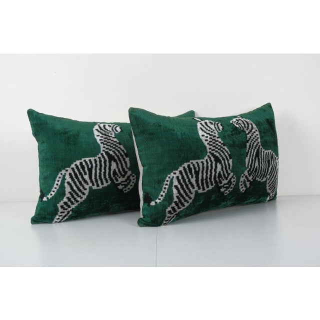 Zebra Silk Ikat Velvet Pillow Cover a Pair Chairish