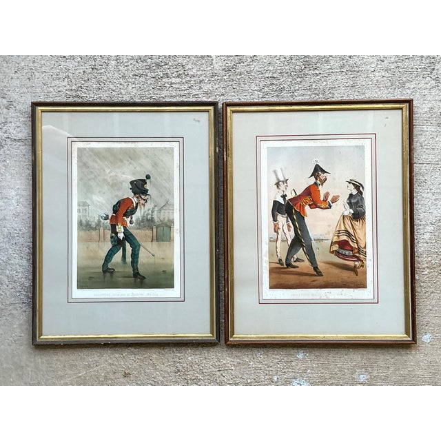 Antique Framed Military Caricature Prints - Pair For Sale In West Palm - Image 6 of 14