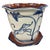 2000 - 2009 Hand-Painted Italian Style Ceramic Planter & Saucer With Animal & Botanical Motif For Sale - Image 5 of 12