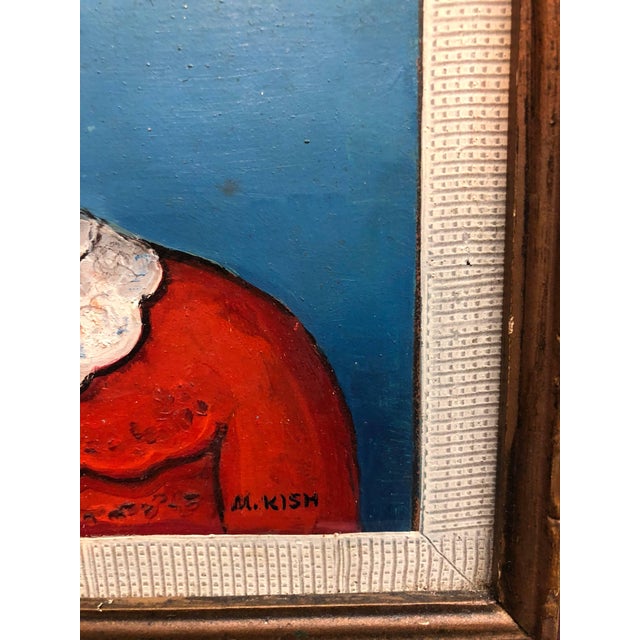 Modern Maurice Kish, Clown, Modernist Oil Painting on Board Wpa Artist For Sale - Image 3 of 3