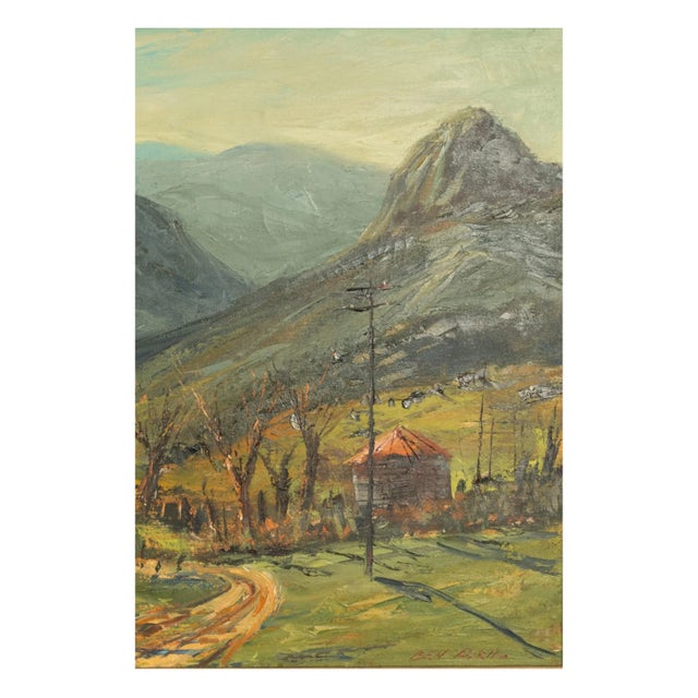 Textile Canvas Painting Southern California Los Angeles Country Scene Windmill by Ben Abril 1955 For Sale - Image 7 of 8