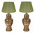 Early 20th Century Anglo Indian Carved Brass Urn Lamps - Pair For Sale