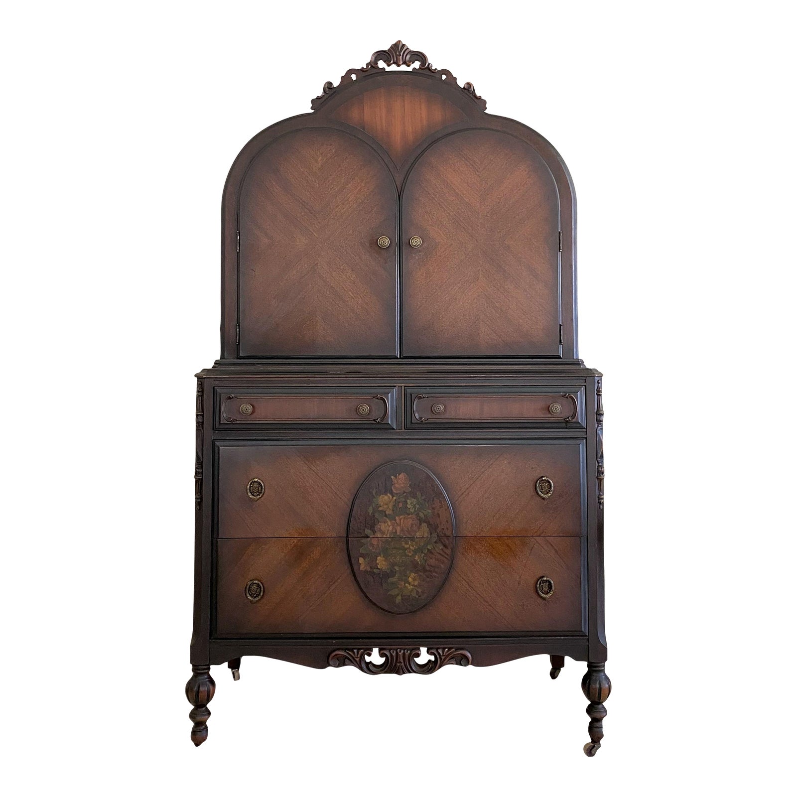 Antique Dome Top Chest on Chest Chairish