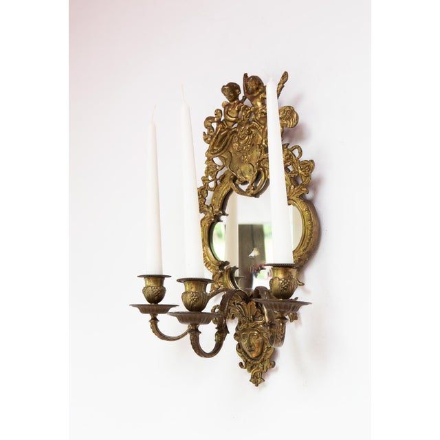 French Wall Candleholders with Mirror, 1880, Set of 2 For Sale - Image 6 of 10