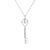 Contemporary .925 Sterling Silver Pave and Bezel-Set Diamond Accent Key 18" Heart and Lock Pendant Necklace (K-L Color, I1-I2 Clarity) For Sale - Image 3 of 6