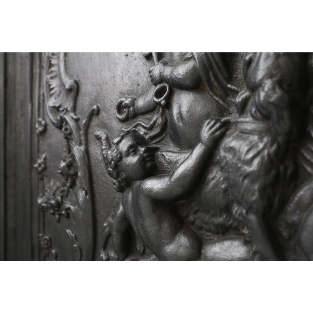 Antique Rococo Style Fireback in Cast Iron, France, 1780 For Sale - Image 12 of 16