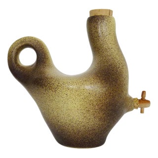 Folk Art Zoomorphic Vinegrower in Varnished Sandstone with Tap, 1970s For Sale