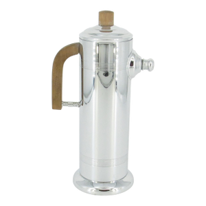 1930s Art Deco Chrome Cocktail Shaker With Wooden Handle by Keystone Silver Co