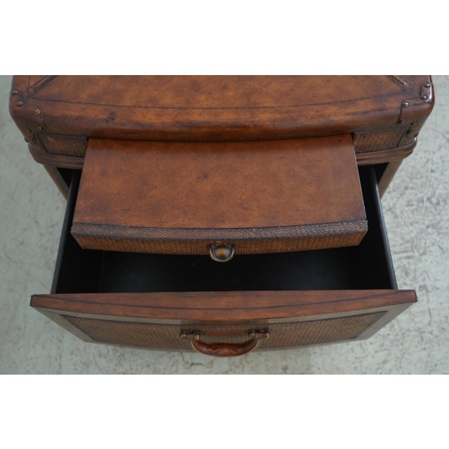 Tommy Bahama Style Leather & Rattan Coffee Table Chairish