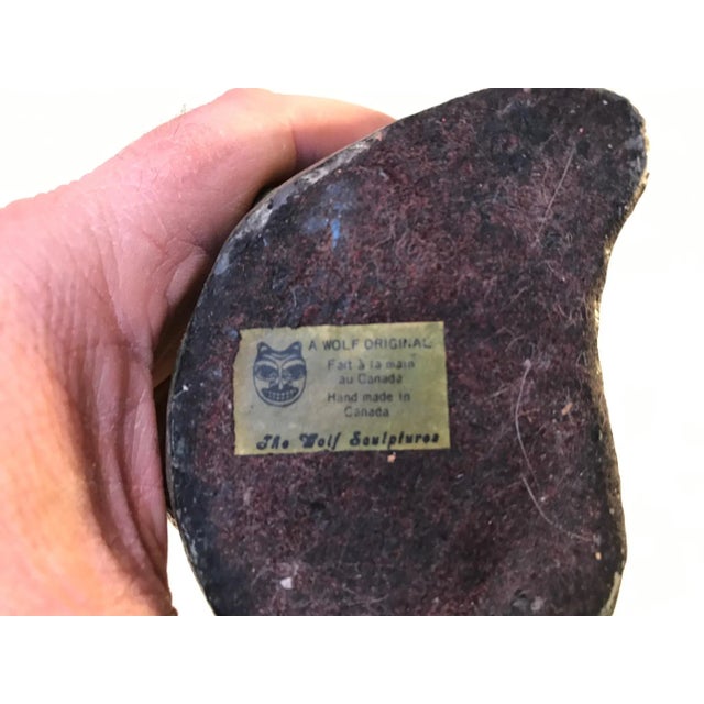 Carved Stone Wrestling Eskimos by A Wolf for The Wolf Sculptures, 1970s For Sale - Image 9 of 11