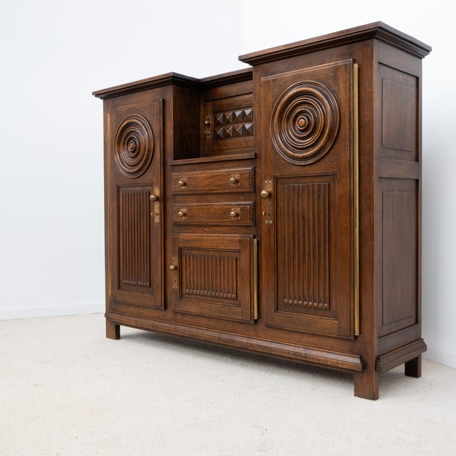 Art Deco Oak Buffet, 1940 For Sale - Image 3 of 10