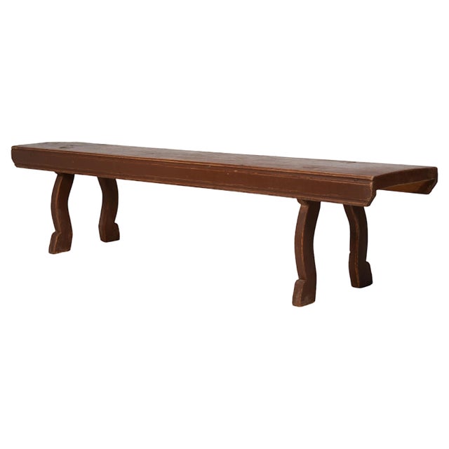 Antique Swedish Country House Bench in Pine For Sale