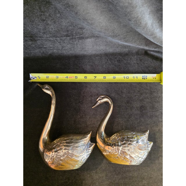 Mid-Century Modern Brass Swan Figures For Sale - Image 9 of 10
