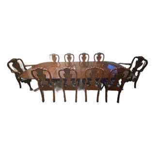 1980s Kindel Winterthur Mahogany Complete Dining Set-Original Receipt of Purchase Included For Sale