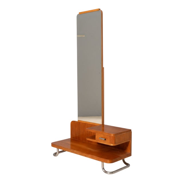 Functionalist Hall Stand with Mirror, Czechoslovakia, 1930s For Sale