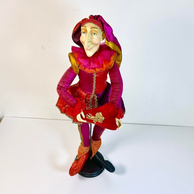Art Nouveau 1940s Vintage Art Nouveau Italian Boho Chic 28” Valentine Jester Sculpture Centerpiece For Sale - Image 3 of 17