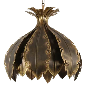Brutalist Brass Onion Pendant by Svend Aage Holm Sørensen, Denmark, 1960s
