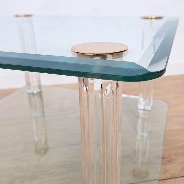 Hollywood Regency Hollywood Regency Side Glass Table, 1970s For Sale - Image 3 of 6