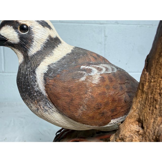 Vintage Original Hand Carved Wood Chas Derascavage Bird Decoy Sculpture Statue For Sale - Image 14 of 17