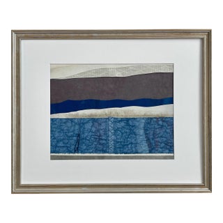 Contemporary Semi-Abstract​ Mixed Media Nautical Sailcloth Landscape​ - By JJ-Hogan | Be Your Best in Your Darkest Moments, Framed For Sale