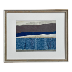 Contemporary Semi-Abstract​ Mixed Media Nautical Sailcloth Landscape​ - By JJ-Hogan | Be Your Best in Your Darkest Moments, Framed