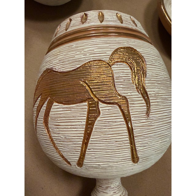 Bitossi Vintage Bitossi Chalice Vase, Gold Horse Motif For Sale - Image 4 of 8