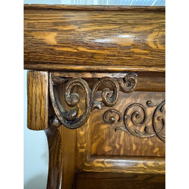 Wood Oak Secretary Bookcase, Early 20th Century For Sale - Image 7 of 10