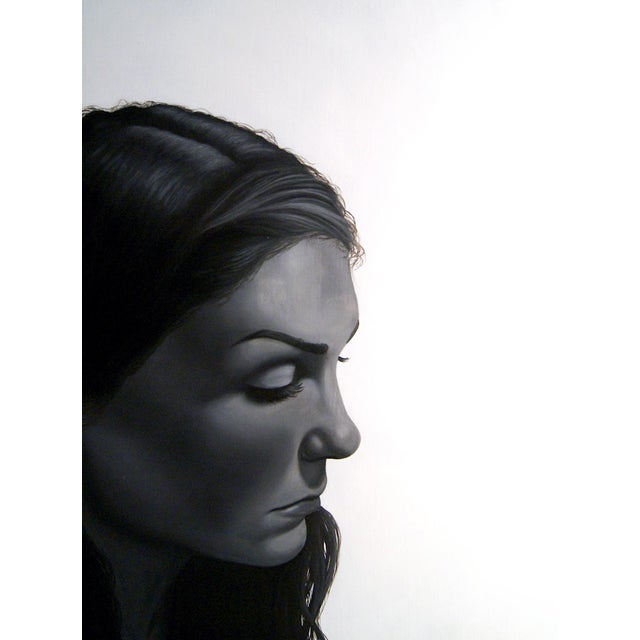 Rachel by Patrick Nevins | Oil on Panel Portrait of a Woman in Profile For Sale