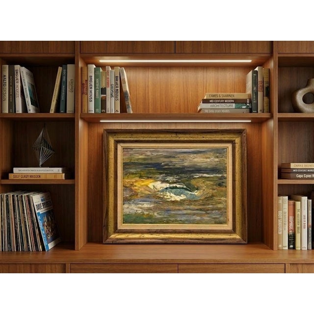 "Whirlpool" oil on aluminum by Paul Graf c. 1963. Signed on dated on lower right. Beautiful abstract image of water with...