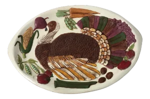 Vintage Ceramic Turkey Platter