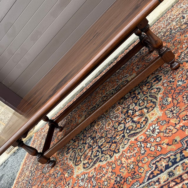 1980s Ethan Allen Old Tavern Antiqued Pine Rustic Traditional Drop Leaf Coffee Table (12-8021) For Sale - Image 9 of 14