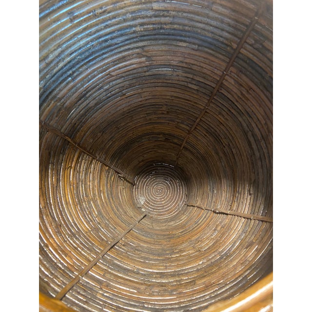 Wood Vintage Italian Pencil Reed Floor Vase For Sale - Image 7 of 11