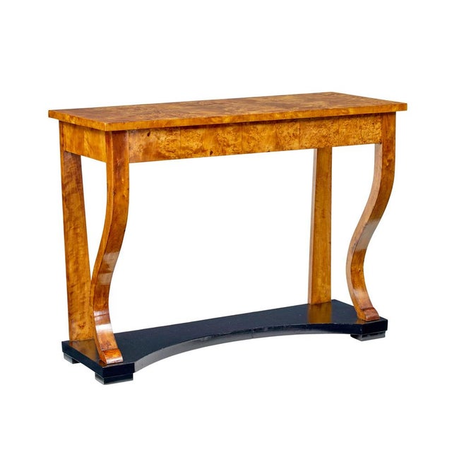 Empire Revival Burr Birch Console Table, 1880 For Sale - Image 9 of 9