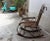 Metal base and the fruit wood rocking chair early 20th century. Rocking chair is from the Bassano Del Grappa in Veneto...