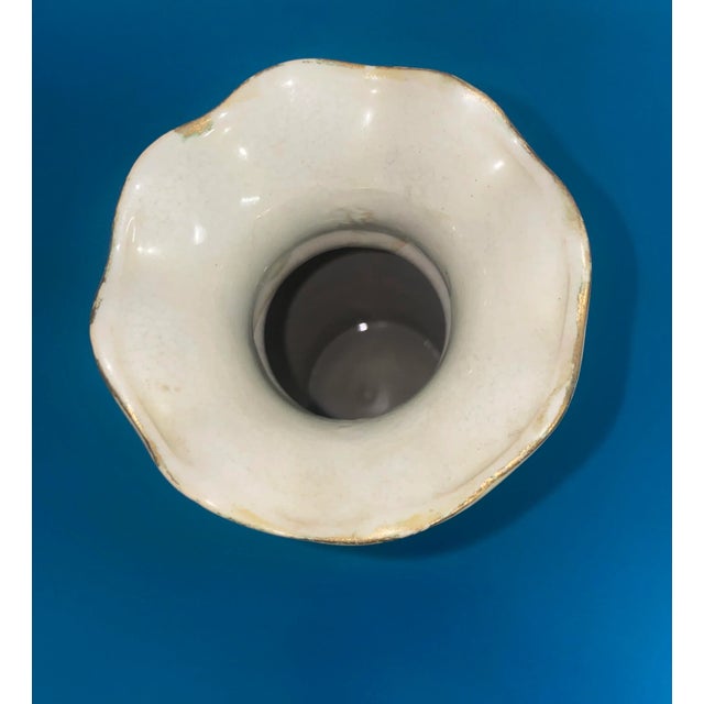 Mid 20th Century Mid 20th Century Hand Painted Asian Moriage Vase in Style of Satsuma For Sale - Image 5 of 6