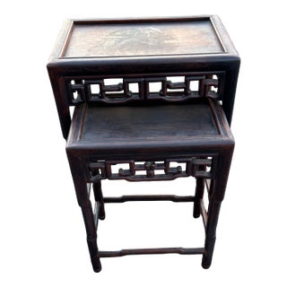 1960s Hongmu Style Nesting Tables - Set of 2 For Sale