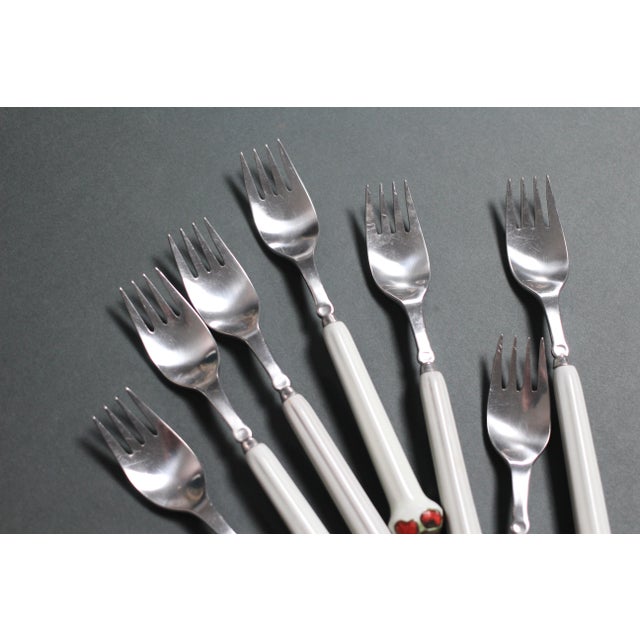 1970s Boho Chic Denby Regency White Jewel Flatware - Forks For Sale - Image 6 of 12