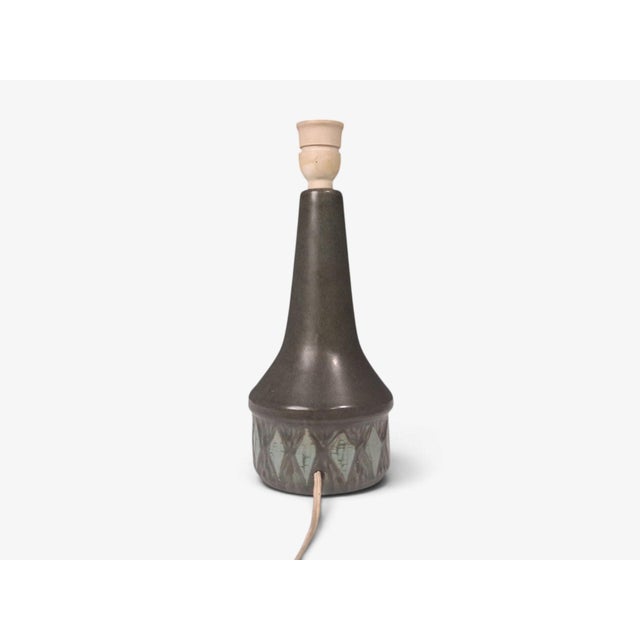 Løvesmose Keramik, Table Lamp, Brown and Turqouise Ceramic, Denmark, 1960s For Sale - Image 9 of 10