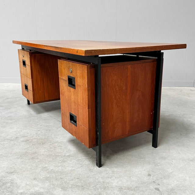 Black Freestanding EU02 Writing Desk by Cees Braakman for Pastoe, 1960s For Sale - Image 8 of 11