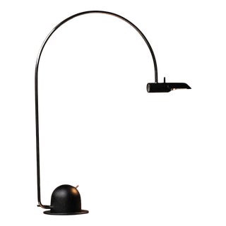 Vintage French Black Lacquered Desk Lamp, 1980 For Sale