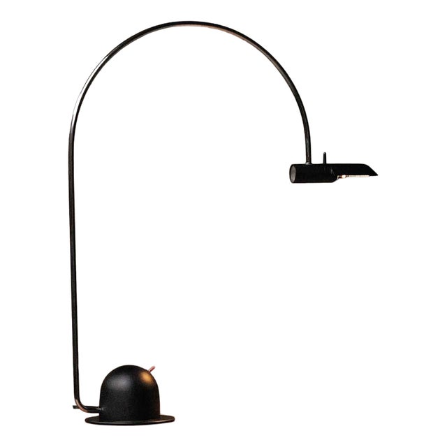 Vintage French Black Lacquered Desk Lamp, 1980 For Sale