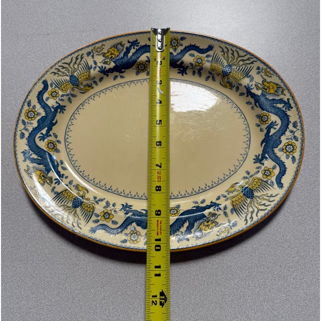 Tan Antique Minton England Rare Dragon Platter 13in For Sale - Image 8 of 8