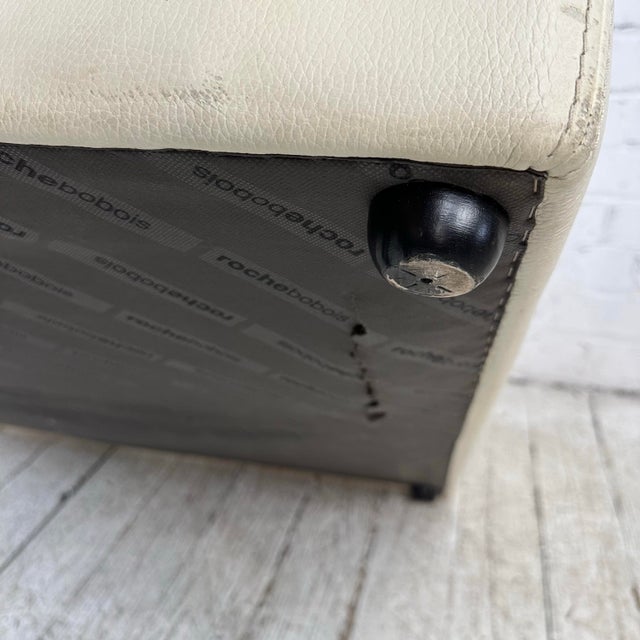 Animal Skin Roche Bobois Oversized Leather Ottoman For Sale - Image 7 of 11