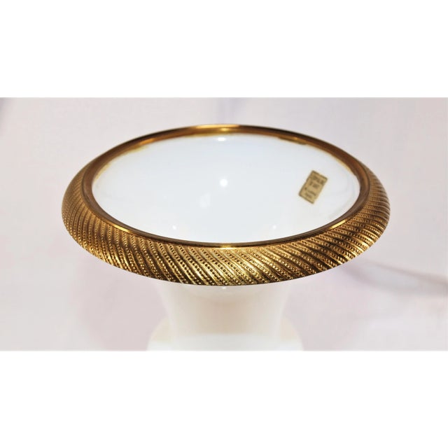 Antique French Charles X period opaline glass vase. Exquisite hand blown opaline glass baluster form vase mounted with...