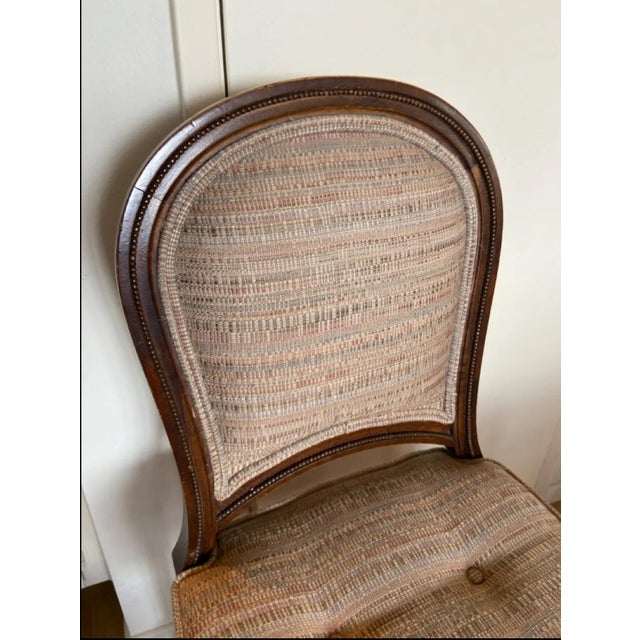 Stunning Vintage French Provincial Balloon Back Side Chair With Hand-Painted Floral Apron, Circa 1940s–1960s For Sale - Image 4 of 12