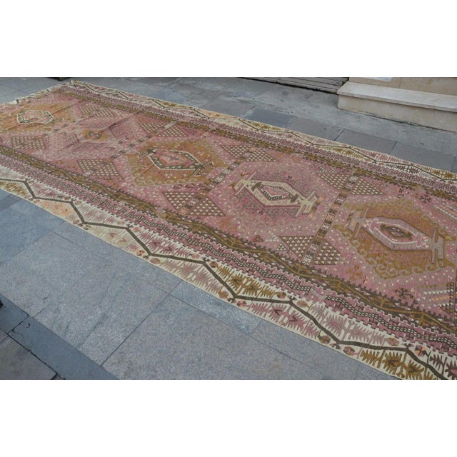 Turkish Oversize Turkish Antique Handwoven Kilim - 6′1″ × 12′9″ For Sale - Image 3 of 6