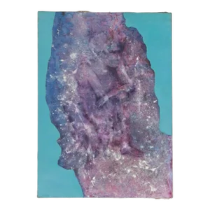 Mid 20th Century "Thinking Man Squatting" Original Abstract Figurative Acrylic Painting by Don Stacy