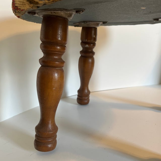 1970s Vintage Floral Footstool For Sale - Image 11 of 11