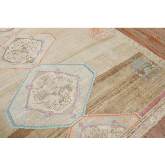 Textile Vintage Turkish Room Size Square Rug - 10'6" x 11'9" For Sale - Image 7 of 12